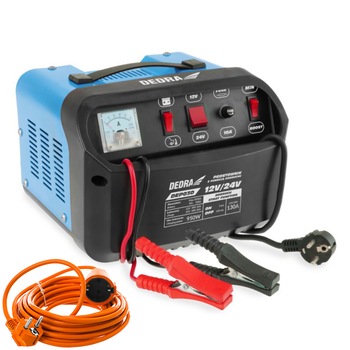 Redresor Dedra DEP030, indicator, curent de incarcare 20A/30A, putere 950 W, prelungitor 10m AgroPro Redresor Dedra DEP030, indicator, curent de incarcare 20A/30A, putere 950 W, prelungitor 10m AgroPro