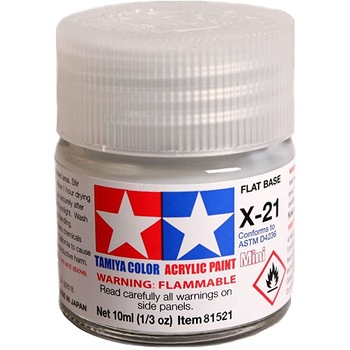 Vopsea acrilica pentru modelism Tamiya 81521 X-21 Flat base (matt) 10ml TAM X211 Vopsea acrilica pentru modelism Tamiya 81521 X-21 Flat base (matt) 10ml TAM X211