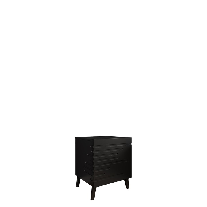 Set 2 Noptiera Doppo 1S, MIRJAN24, negru, 52x44x40 cm