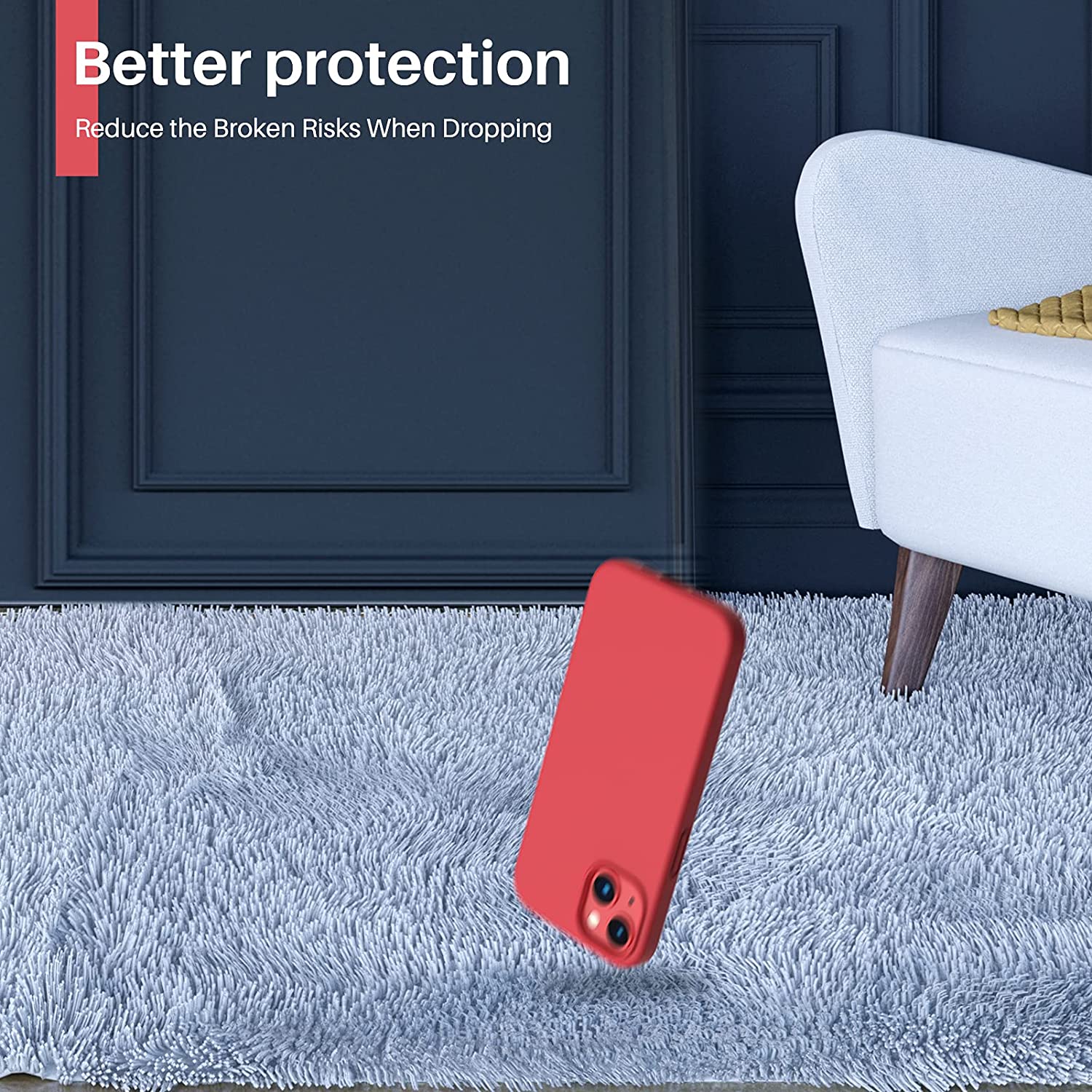 Husa protectie compatibila cu iPhone 13 Pro, slim din silicon, cu interior de catifea, Rosu, Joyshell