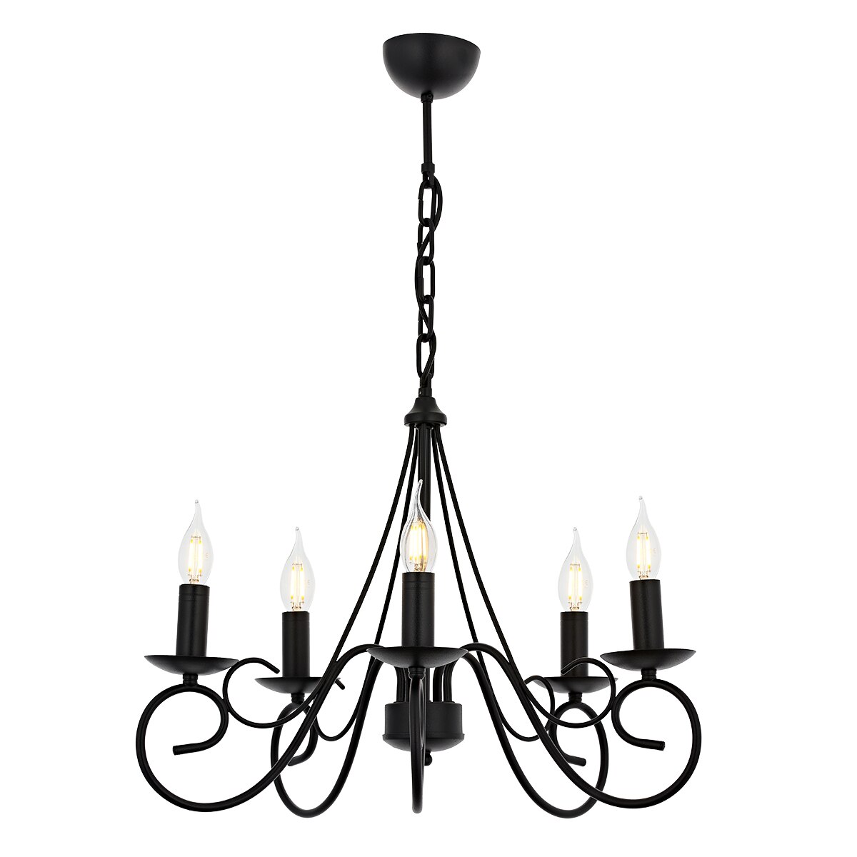 Lustra Slia Asi, 5 brate, 5xE14-40W, negru 1460-64-05