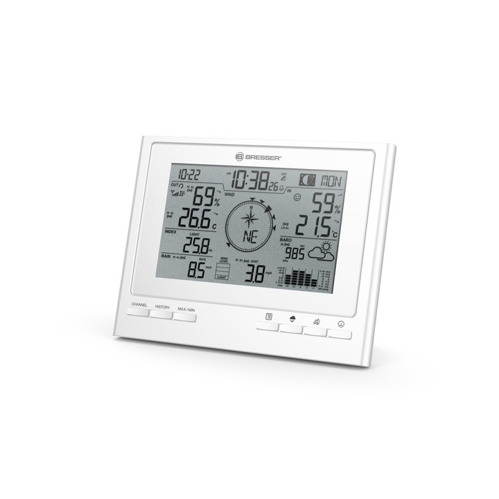Statie meteo BRESSER 7-in-1 Exclusive ClimateScout RC alb