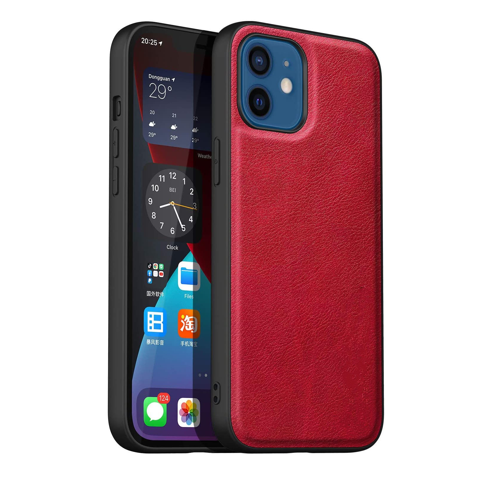 Husa protectie pentru iPhone 13 din piele, Rosu, Joyshell