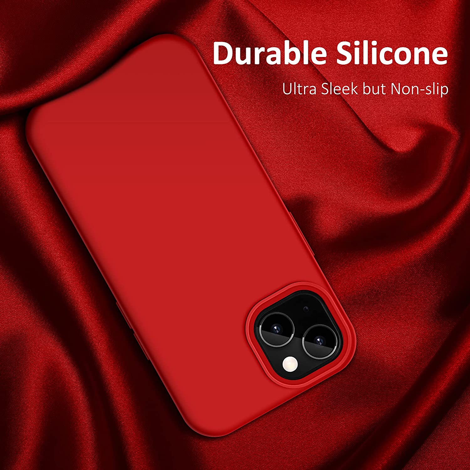 Husa protectie compatibila cu iPhone 13 Pro, slim din silicon, cu interior de catifea, Rosu, Joyshell