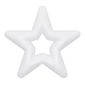 Stea din polistiren decoratiune pentru Craciun, 12cm, culoare alb Stea din polistiren decoratiune pentru Craciun, 12cm, culoare alb