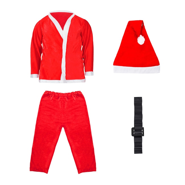 Set Costum de Mos Craciun pentru Copii, 4-6 Ani, 4 Piese, rosu