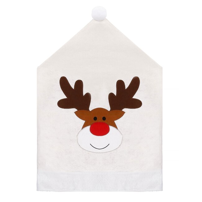 Husa decorativa pentru spatar scaun model Ren, 62 x 48 cm, culoare alb