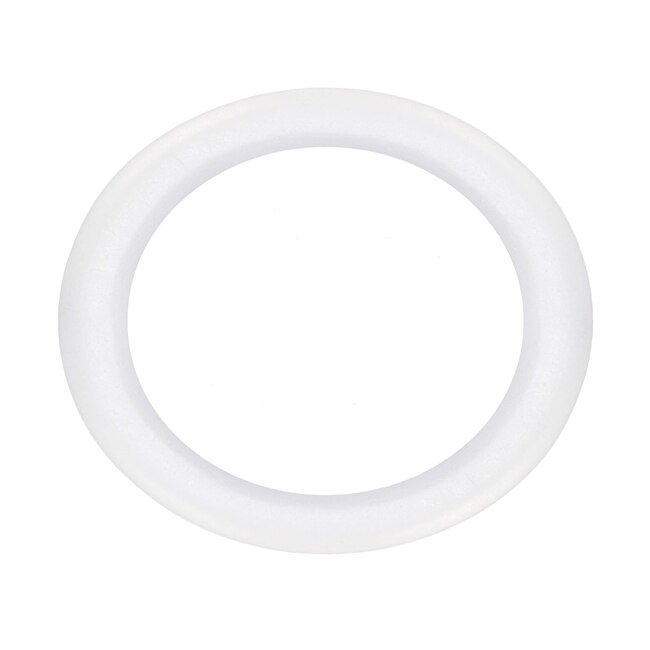 Inel coronita din polistiren decoratiune pentru Craciun, diametru 30cm, culoare alb