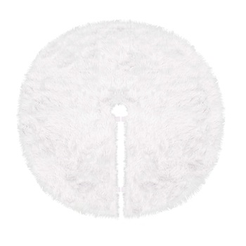 Covor rotund imitatie blana, pentru bradul de Craciun, diametru 120 cm, prindere Velcro, culoare alb Covor rotund imitatie blana, pentru bradul de Craciun, diametru 120 cm, prindere Velcro, culoare alb