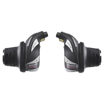 Set 2 manete de schimbator, Shimano Tourney Sl-Rs36, 6X3 viteze, revo, cabluri 2050mm 1800mm, camasa neagra 600mm 600mm 300mm Set 2 manete de schimbator, Shimano Tourney Sl-Rs36, 6X3 viteze, revo, cabluri 2050mm 1800mm, camasa neagra 600mm 600mm 300mm