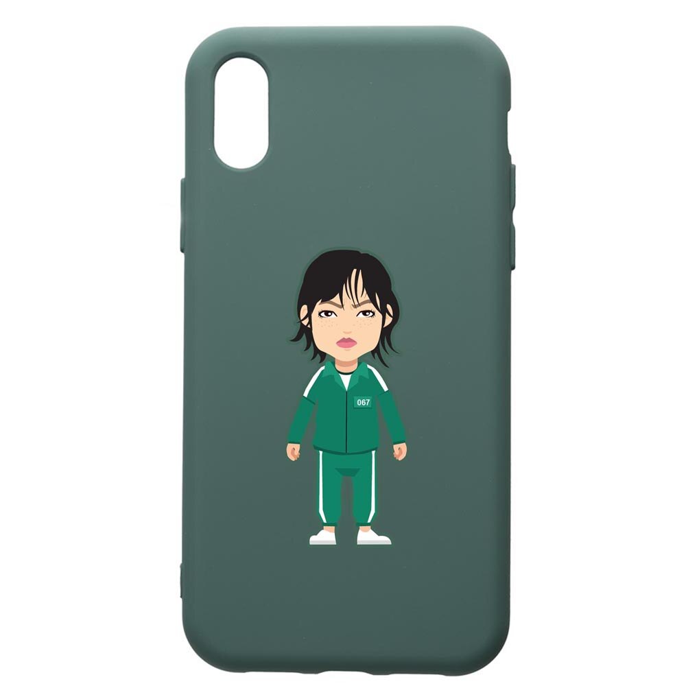 Husa Premium Silicon Compatibila Cu Huawei Y5 2019, Squid Game - Gamer 067, cu interiorul din material textil, protectie camera, Forest Green, PFG840