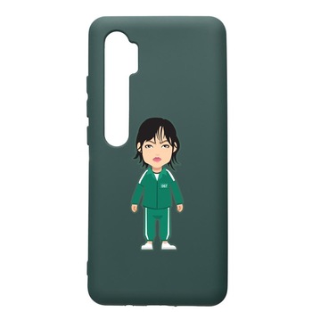 Husa Premium Silicon Compatibila Cu Xiaomi Mi Note 10, Squid Game - Gamer 067, cu interiorul din material textil, protectie camera, Forest Green, PFG840 Husa Premium Silicon Compatibila Cu Xiaomi Mi Note 10, Squid Game - Gamer 067, cu interiorul din material textil, protectie camera, Forest Green, PFG840