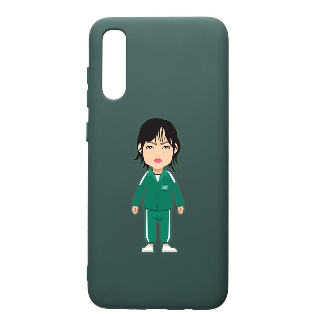 Husa Premium Silicon Compatibila Cu Samsung Galaxy A70, Squid Game - Gamer 067, cu interiorul din material textil, protectie camera, Forest Green, PFG840