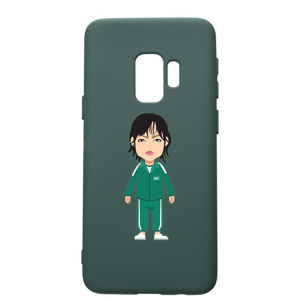 Husa Premium Silicon Compatibila Cu Samsung Galaxy S9, Squid Game - Gamer 067, cu interiorul din material textil, protectie camera, Forest Green, PFG840