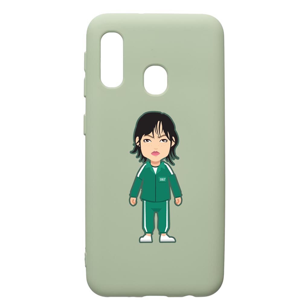 Husa Premium Silicon Compatibila Cu Samsung Galaxy A40, Squid Game - Gamer 067, cu interiorul din material textil, protectie camera, Beryl, PGR840