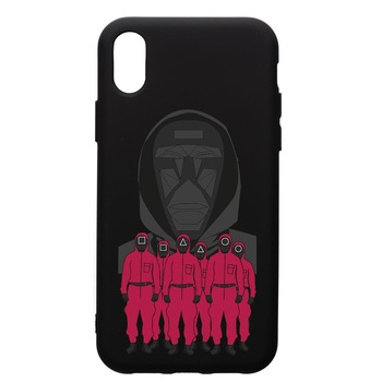 Husa Premium Silicon Compatibila Cu Apple iPhone XS Max, Squid Game - Front Man And Soldier, silicon, cu interiorul din material textil, protectie camera, PB841 Husa Premium Silicon Compatibila Cu Apple iPhone XS Max, Squid Game - Front Man And Soldier, silicon, cu interiorul din material textil, protectie camera, PB841