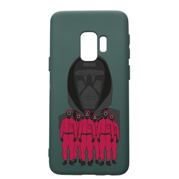 Husa Premium Silicon Compatibila Cu Samsung Galaxy S9, Squid Game - Front Man And Soldier, cu interiorul din material textil, protectie camera, Forest Green, PFG841 Husa Premium Silicon Compatibila Cu Samsung Galaxy S9, Squid Game - Front Man And Soldier, cu interiorul din material textil, protectie camera, Forest Green, PFG841