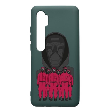 Husa Premium Silicon Compatibila Cu Xiaomi Mi Note 10, Squid Game - Front Man And Soldier, cu interiorul din material textil, protectie camera, Forest Green, PFG841 Husa Premium Silicon Compatibila Cu Xiaomi Mi Note 10, Squid Game - Front Man And Soldier, cu interiorul din material textil, protectie camera, Forest Green, PFG841