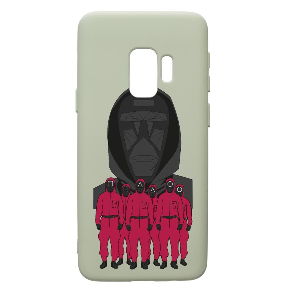 Husa Premium Silicon Compatibila Cu Samsung Galaxy S9, Squid Game - Front Man And Soldier, cu interiorul din material textil, protectie camera, Beryl, PGR841