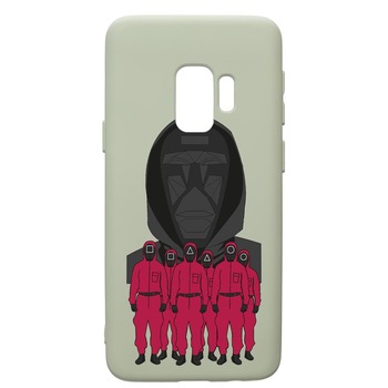 Husa Premium Silicon Compatibila Cu Samsung Galaxy S9, Squid Game - Front Man And Soldier, cu interiorul din material textil, protectie camera, Beryl, PGR841 Husa Premium Silicon Compatibila Cu Samsung Galaxy S9, Squid Game - Front Man And Soldier, cu interiorul din material textil, protectie camera, Beryl, PGR841