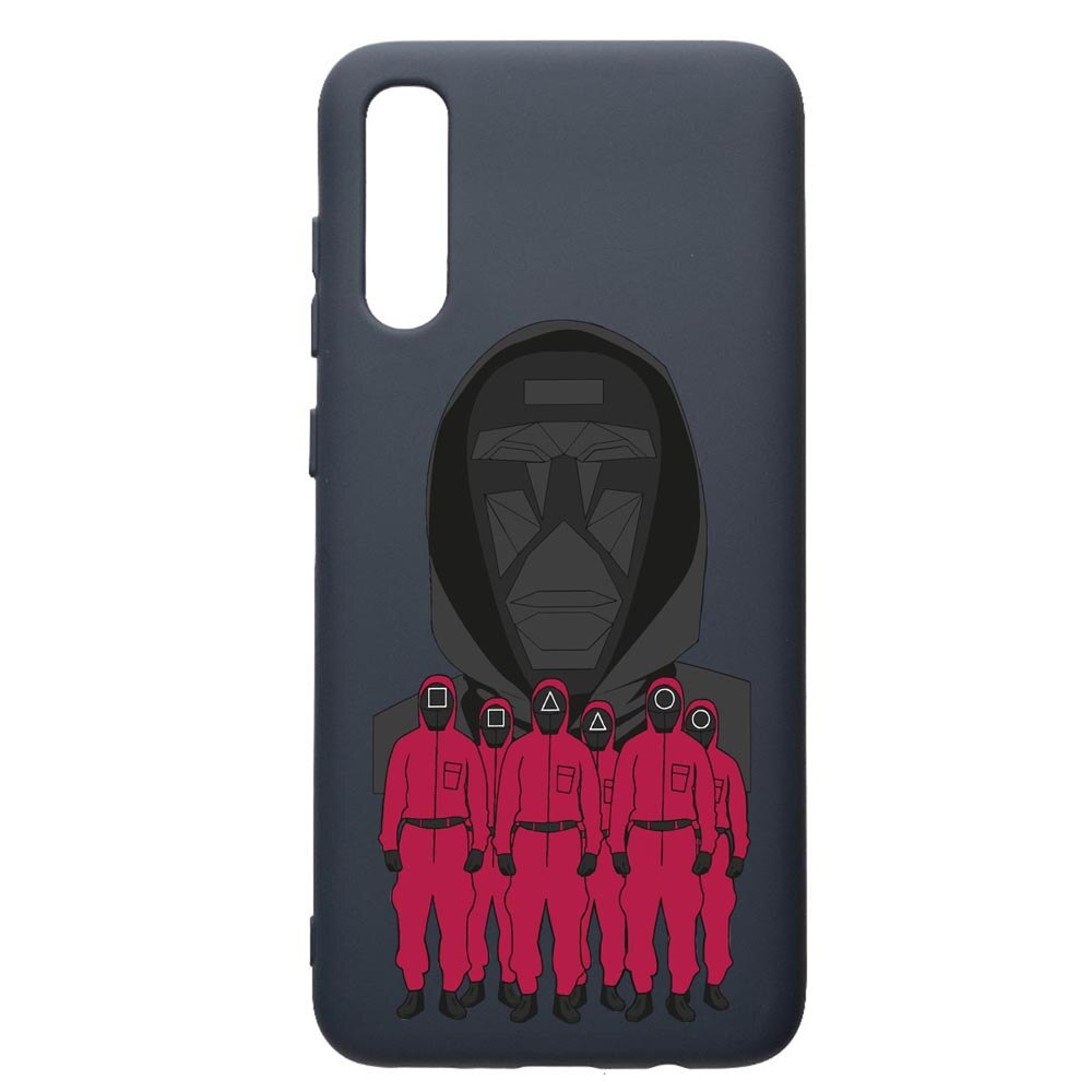 Husa Premium Silicon Compatibila Cu Samsung Galaxy A50, Squid Game - Front Man And Soldier, cu interiorul din material textil, protectie camera, Alaskan Blue, PAB841