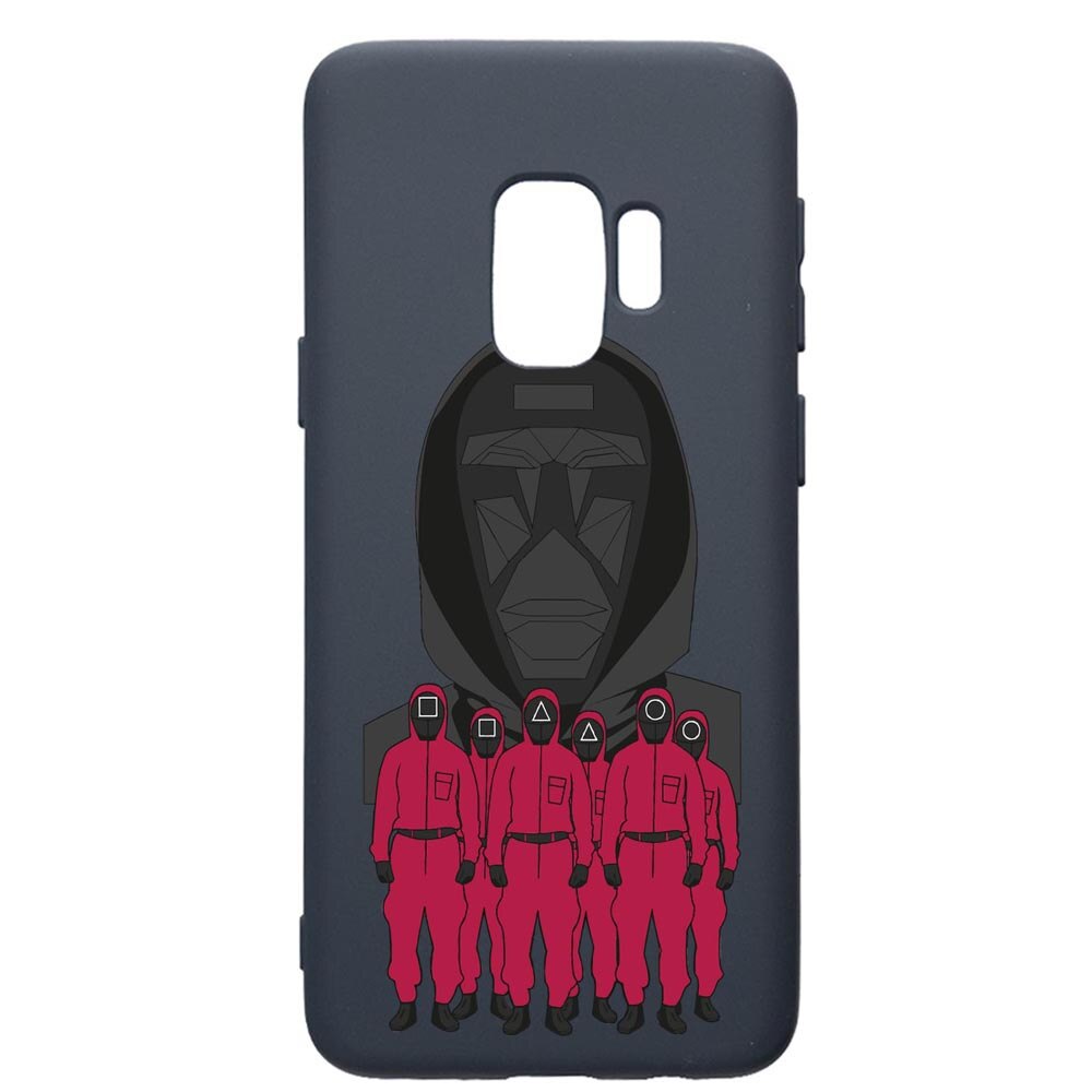 Husa Premium Silicon Compatibila Cu Samsung Galaxy S9, Squid Game - Front Man And Soldier, cu interiorul din material textil, protectie camera, Alaskan Blue, PAB841