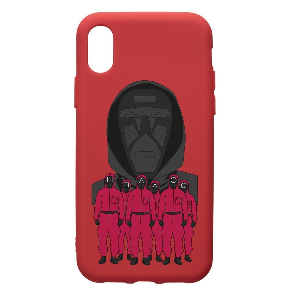 Husa Premium Silicon Compatibila Cu Samsung Galaxy A10, Squid Game - Front Man And Soldier, silicon, cu interiorul din material textil, protectie camera, Red, PR841