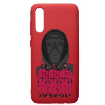 Husa Premium Silicon Compatibila Cu Samsung Galaxy A70, Squid Game - Front Man And Soldier, silicon, cu interiorul din material textil, protectie camera, Red, PR841 Husa Premium Silicon Compatibila Cu Samsung Galaxy A70, Squid Game - Front Man And Soldier, silicon, cu interiorul din material textil, protectie camera, Red, PR841