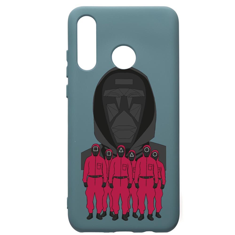 Husa Premium Silicon Compatibila Cu Huawei P30 Lite, Squid Game - Front Man And Soldier, silicon, cu interiorul din material textil, protectie camera, Cornflower, PCF841