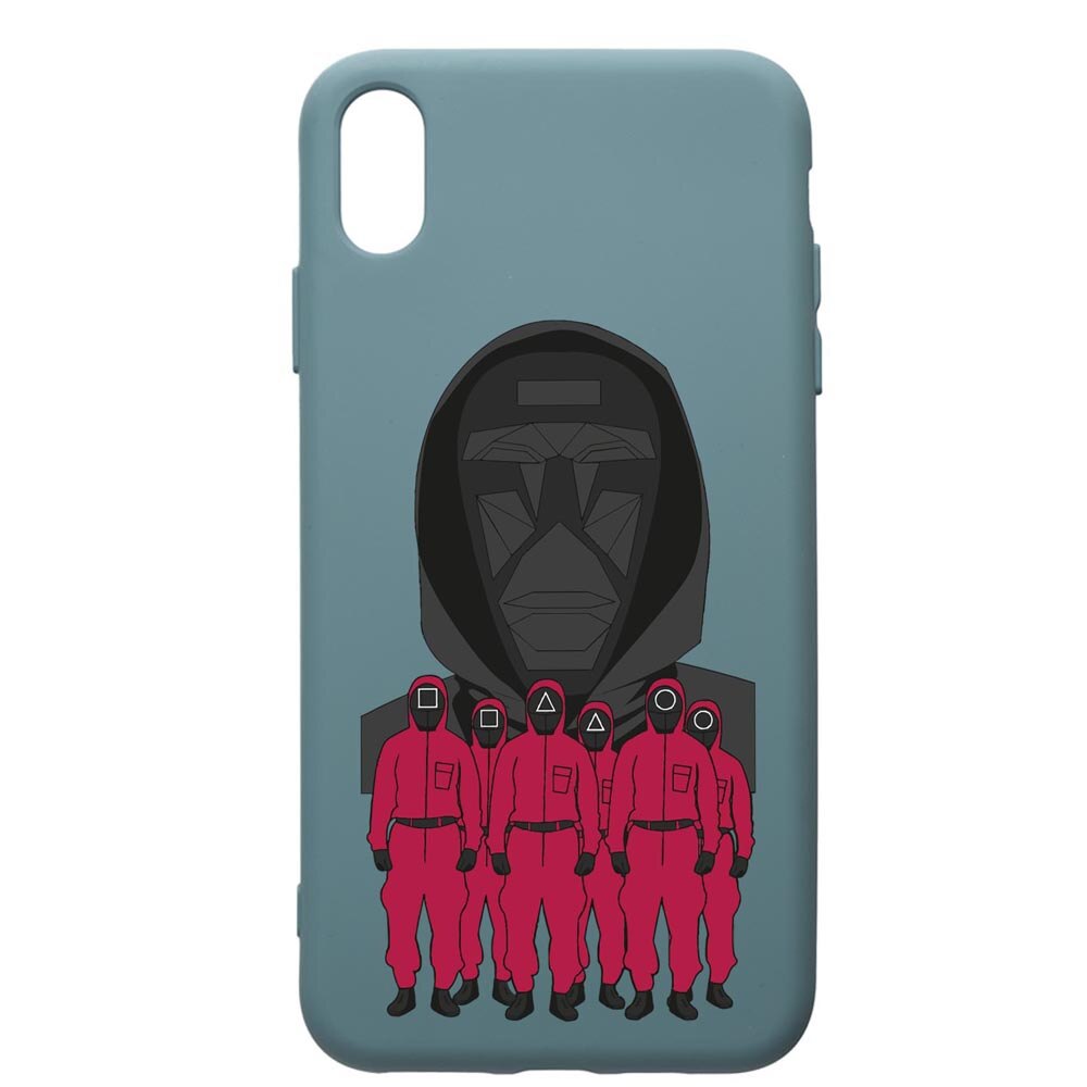 Husa Premium Silicon Compatibila Cu Huawei Y5 2019, Squid Game - Front Man And Soldier, silicon, cu interiorul din material textil, protectie camera, Cornflower, PCF841