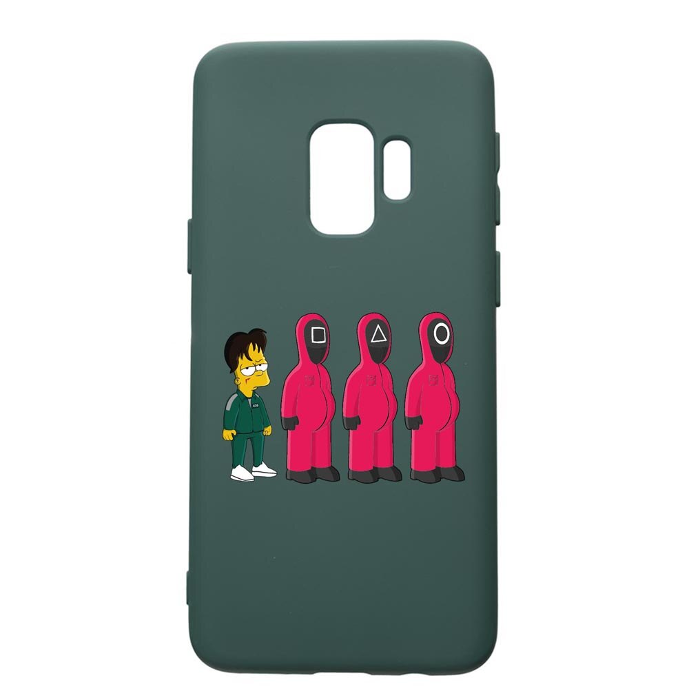 Husa Premium Silicon Compatibila Cu Samsung Galaxy S9, Squid Game Simpson, cu interiorul din material textil, protectie camera, Forest Green, PFG842