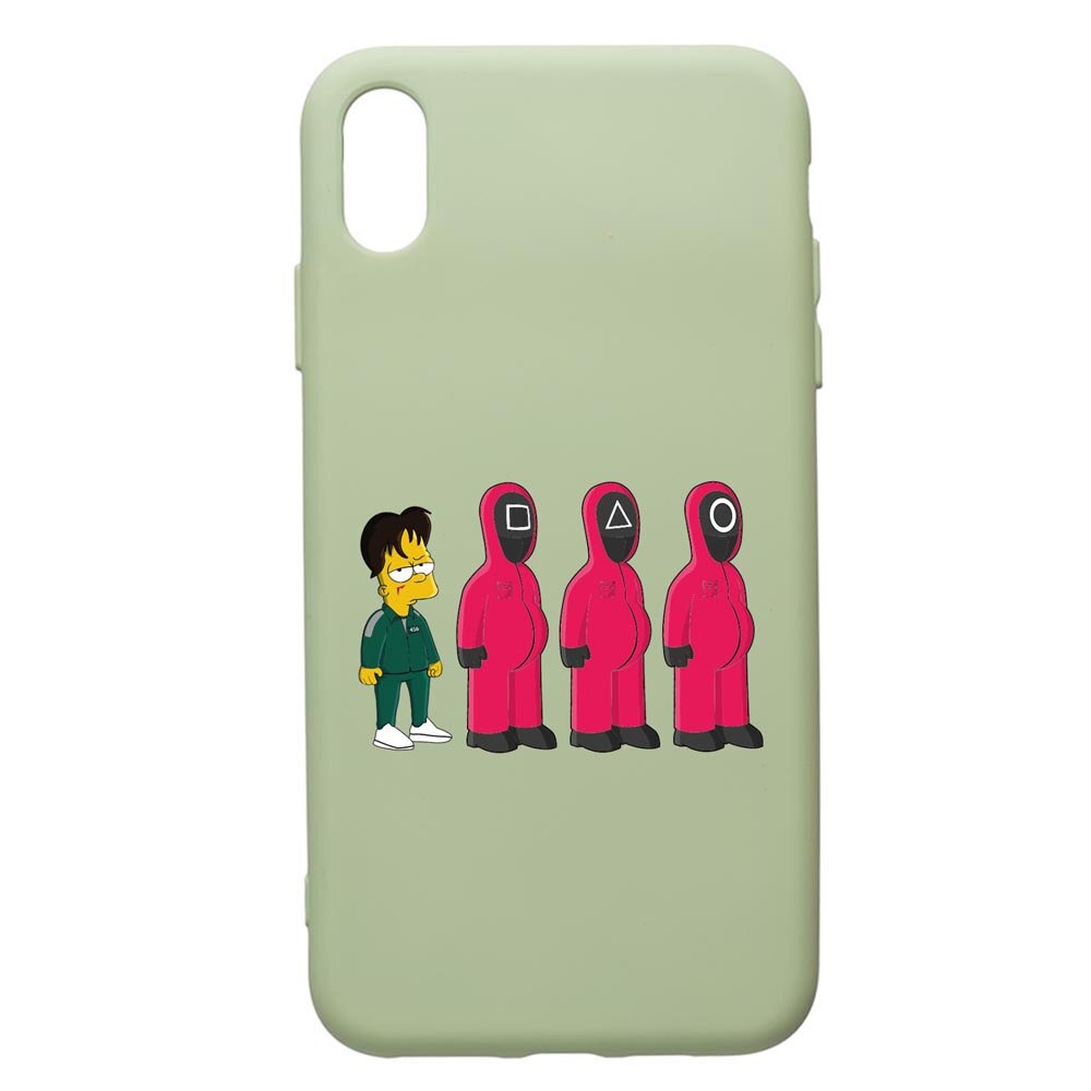 Husa Premium Silicon Compatibila Cu Apple iPhone XR, Squid Game Simpson, cu interiorul din material textil, protectie camera, Beryl, PGR842