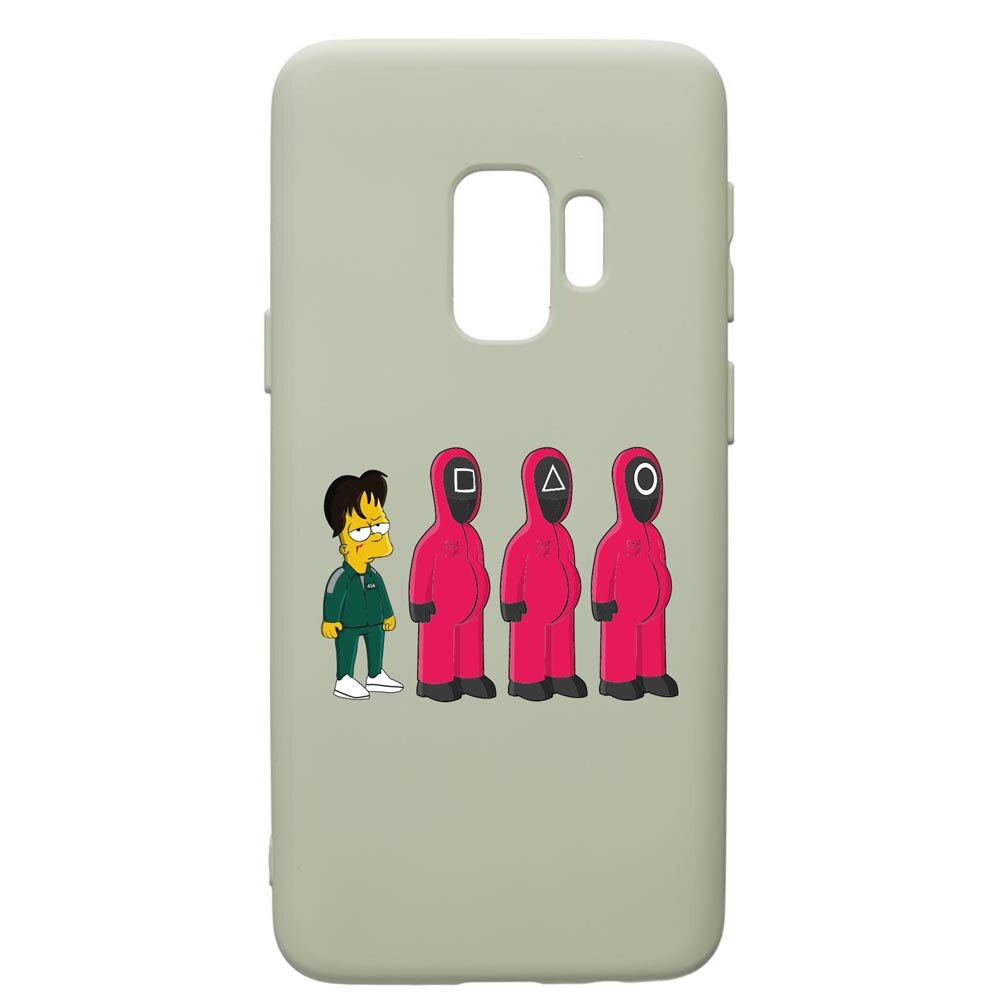 Husa Premium Silicon Compatibila Cu Samsung Galaxy S9, Squid Game Simpson, cu interiorul din material textil, protectie camera, Beryl, PGR842