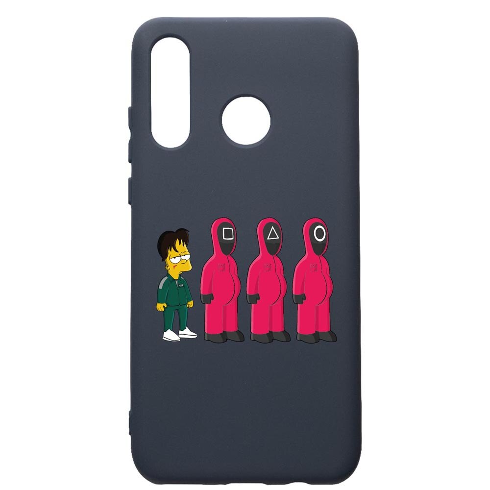 Husa Premium Silicon Compatibila Cu Huawei P30 Lite, Squid Game Simpson, cu interiorul din material textil, protectie camera, Alaskan Blue, PAB842