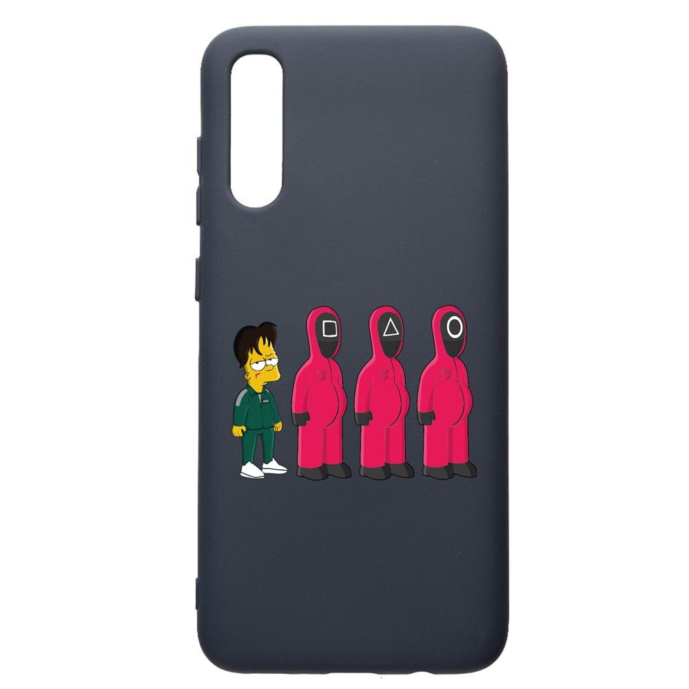 Husa Premium Silicon Compatibila Cu Samsung Galaxy A70, Squid Game Simpson, cu interiorul din material textil, protectie camera, Alaskan Blue, PAB842