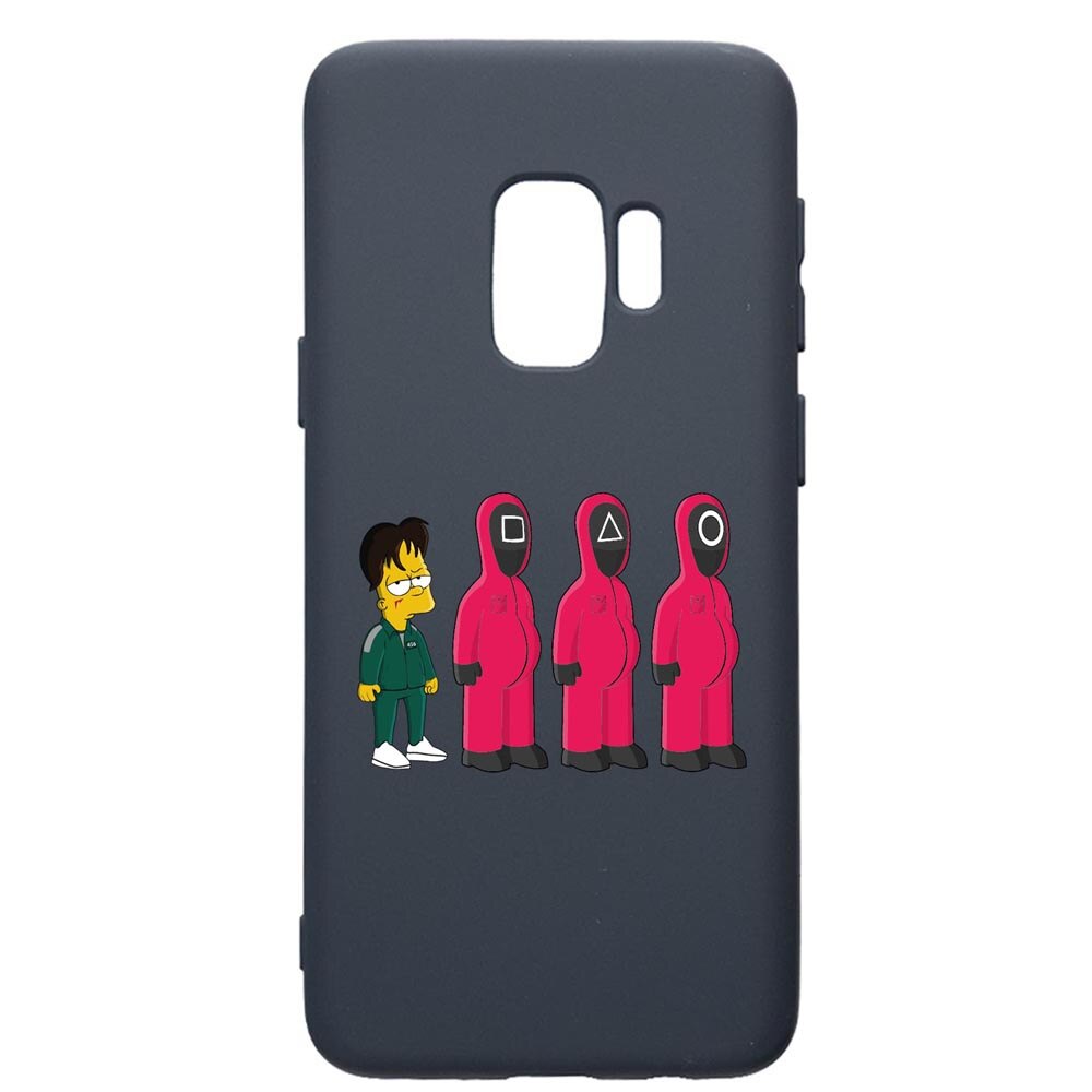 Husa Premium Silicon Compatibila Cu Samsung Galaxy S9, Squid Game Simpson, cu interiorul din material textil, protectie camera, Alaskan Blue, PAB842