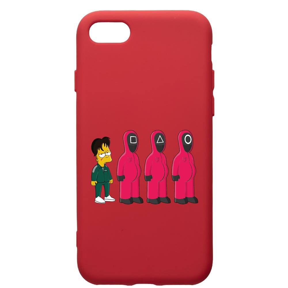 Husa Premium Silicon Compatibila Cu Apple iPhone 8 Plus / iPhone 7 Plus, Squid Game Simpson, silicon, cu interiorul din material textil, protectie camera, Red, PR842