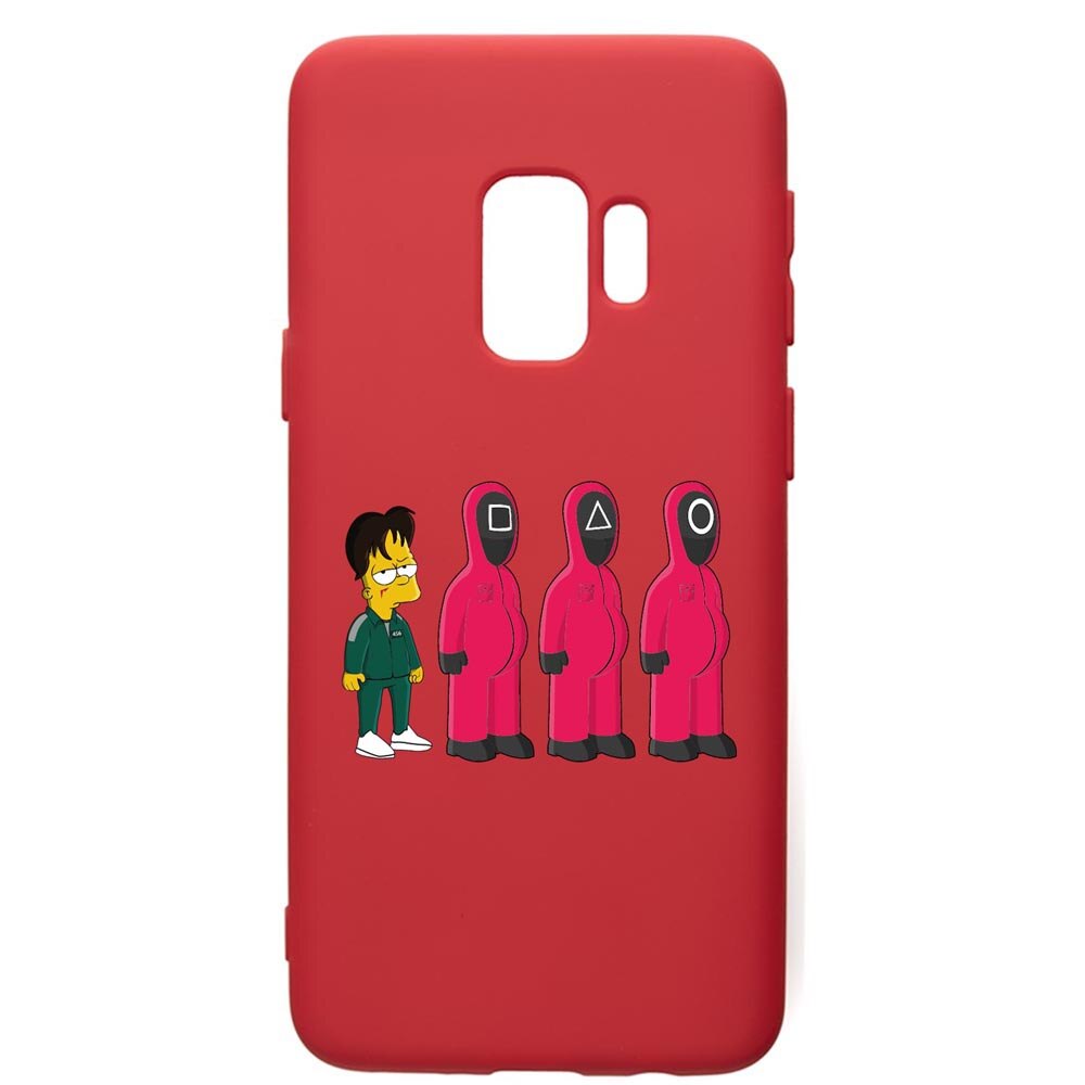 Husa Premium Silicon Compatibila Cu Samsung Galaxy S9, Squid Game Simpson, silicon, cu interiorul din material textil, protectie camera, Red, PR842