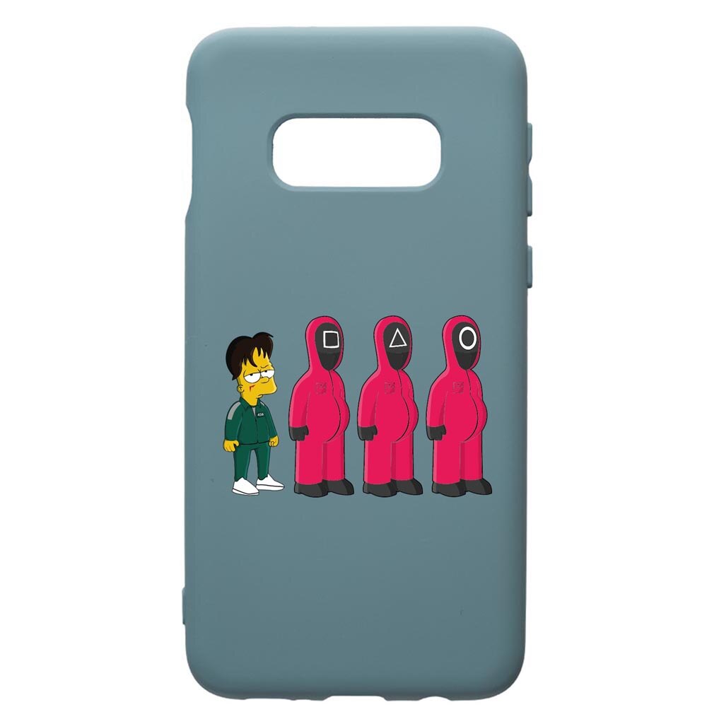 Husa Premium Silicon Compatibila Cu Samsung Galaxy S10, Squid Game Simpson, silicon, cu interiorul din material textil, protectie camera, Cornflower, PCF842