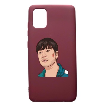 Husa Premium Silicon compatibila cu Apple iPhone 11 Pro Max, Squid Game - Gamer 218, cu interiorul din material textil, protectie camera, Burgundy, PBR843 Husa Premium Silicon compatibila cu Apple iPhone 11 Pro Max, Squid Game - Gamer 218, cu interiorul din material textil, protectie camera, Burgundy, PBR843