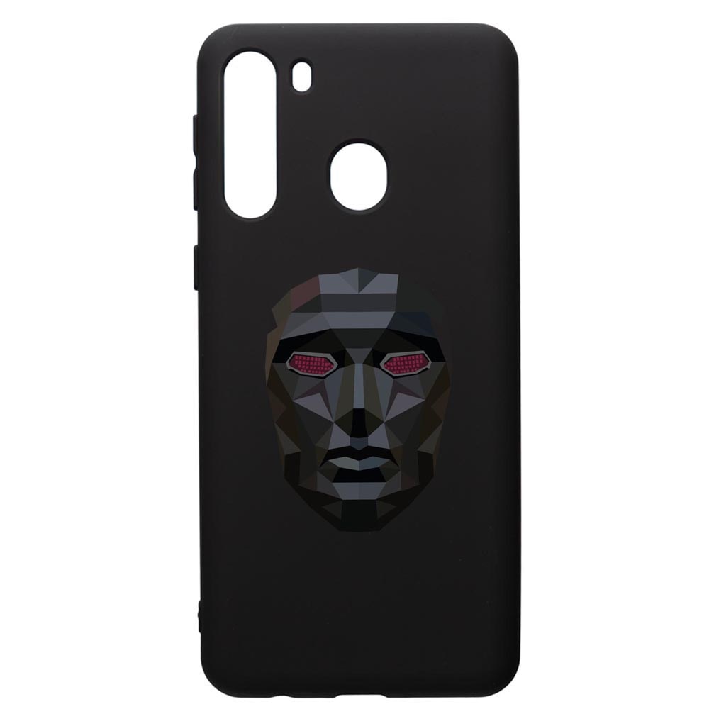 Husa Premium Silicon Compatibila Cu Samsung Galaxy A21S, Squid Game Mask Front Man, silicon, cu interiorul din material textil, protectie camera, PB844