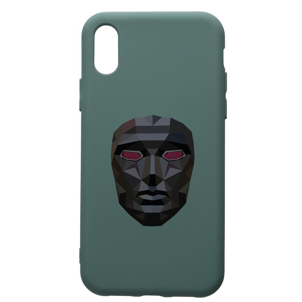 Husa Premium Silicon Compatibila Cu Samsung Galaxy A10, Squid Game Mask Front Man, cu interiorul din material textil, protectie camera, Forest Green, PFG844