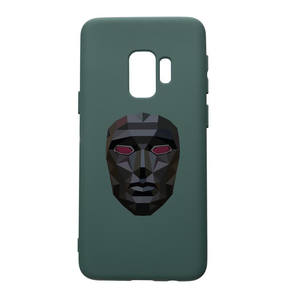 Husa Premium Silicon Compatibila Cu Samsung Galaxy S9, Squid Game Mask Front Man, cu interiorul din material textil, protectie camera, Forest Green, PFG844