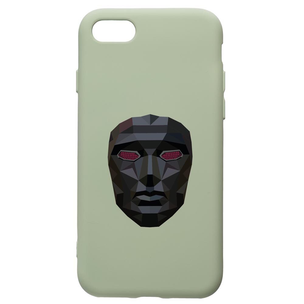 Husa Premium Silicon Compatibila Cu Apple iPhone SE 2 / iPhone 8 / iPhone 7, Squid Game Mask Front Man, cu interiorul din material textil, protectie camera, Beryl, PGR844