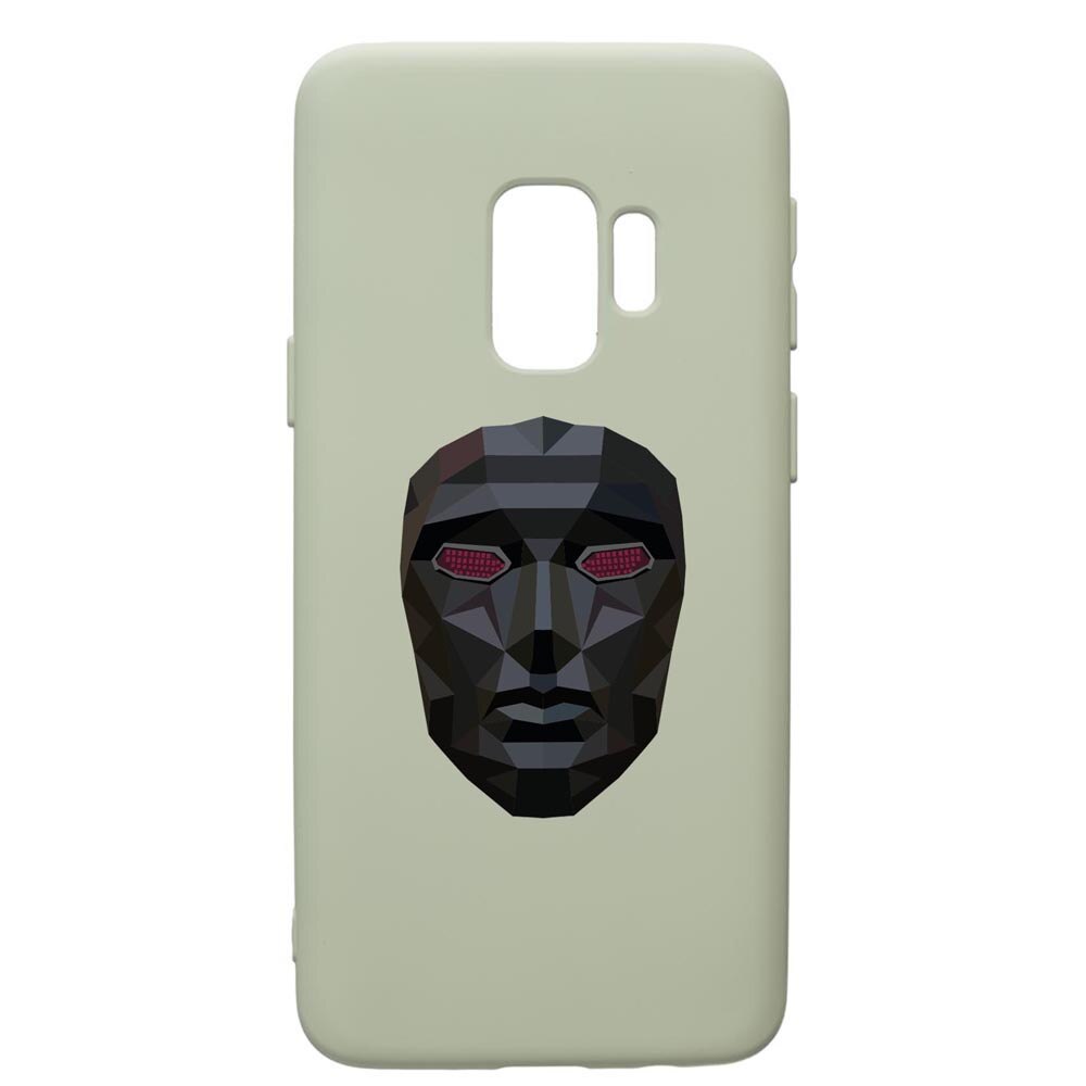 Husa Premium Silicon Compatibila Cu Samsung Galaxy S9, Squid Game Mask Front Man, cu interiorul din material textil, protectie camera, Beryl, PGR844