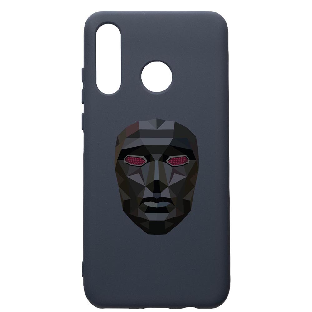 Husa Premium Silicon Compatibila Cu Huawei P30 Lite, Squid Game Mask Front Man, cu interiorul din material textil, protectie camera, Alaskan Blue, PAB844