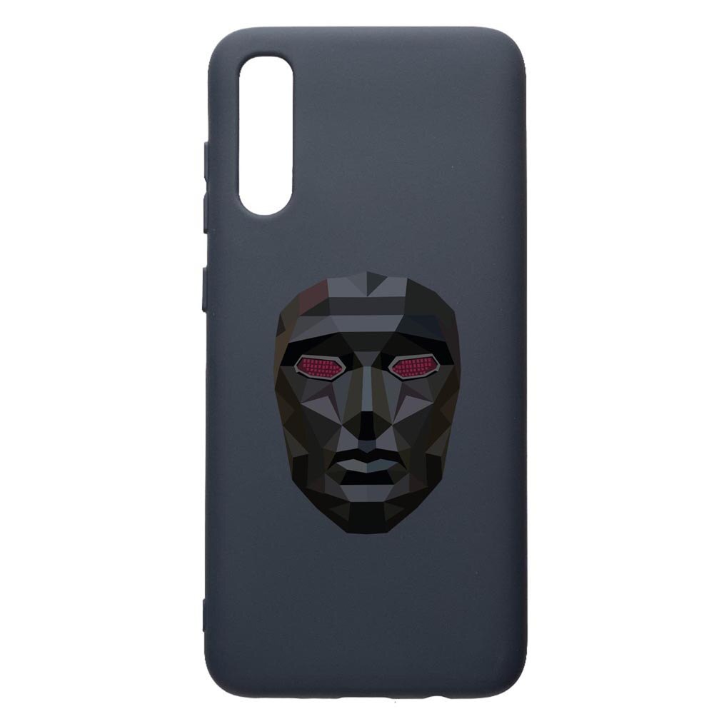 Husa Premium Silicon Compatibila Cu Samsung Galaxy A50, Squid Game Mask Front Man, cu interiorul din material textil, protectie camera, Alaskan Blue, PAB844