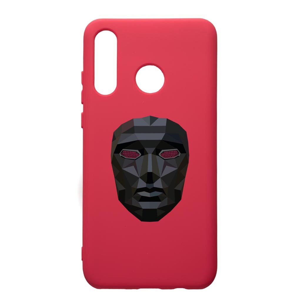 Husa Premium Silicon Compatibila Cu Huawei P30 Lite, Squid Game Mask Front Man, silicon, cu interiorul din material textil, protectie camera, Maroon, PM844