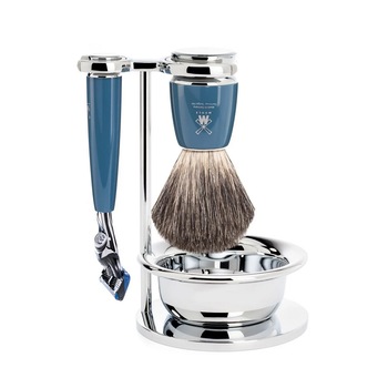 Set barbierit cu aparat de ras compatibil Gillette Fusion si pamatuf Pure Badger cu par de bursuc Muehle S 81 M 228 SF Set barbierit cu aparat de ras compatibil Gillette Fusion si pamatuf Pure Badger cu par de bursuc Muehle S 81 M 228 SF