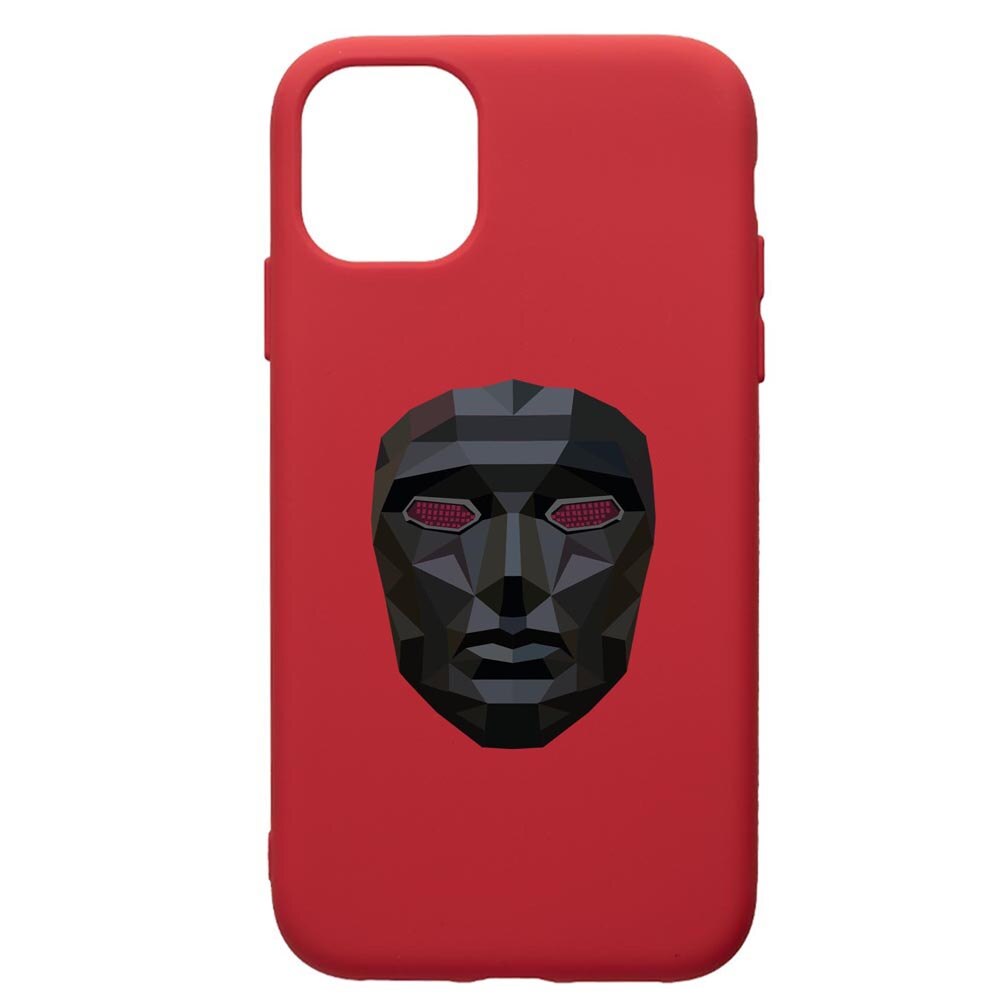 Husa Premium Silicon Compatibila Cu Apple iPhone 11, Squid Game Mask Front Man, silicon, cu interiorul din material textil, protectie camera, Red, PR844